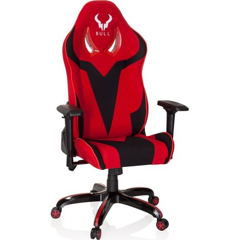 Chaise gaming / Chaise de bureau PROMOTER II en tissu noir / rouge hjh OFFICE (1/5)
