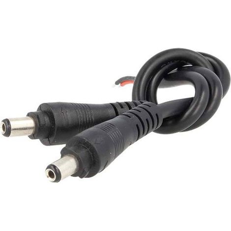 2 PZ Connettori Spinotto Maschio DC con Blocco Sicurezza 5,5mm x 2,1mm Nero