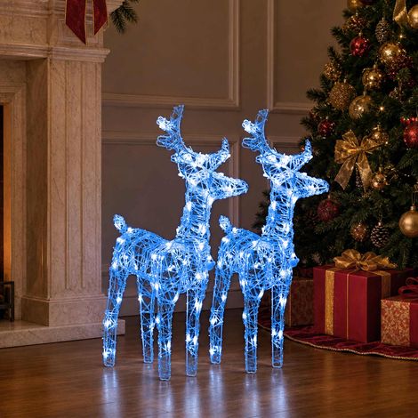 vidaXL Christmas Reindeers 2 pcs Blue 80 LEDs Acrylic (1/5)