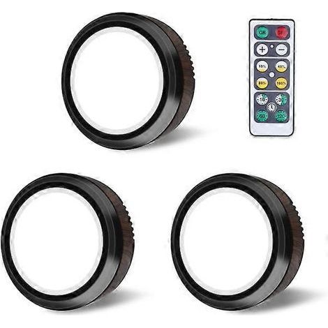 Lampe de meuble bas à piles. Spot LED rond avec télécommande (cadeau) (1/5)