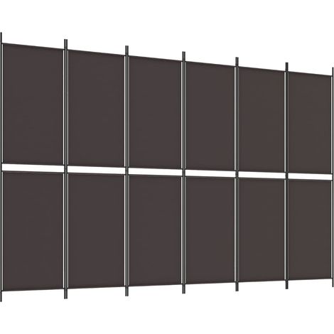 Paravent Cloison de séparation 6 panneaux, Pour Jardin, Balcon, Terrasse Marron 300x200 cm Tissu OIB8673E