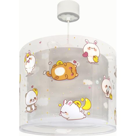 Lustre Chambre Lampe Suspension Enfand Kawaii petits animaux gris, 41762E, E27 (1/5)