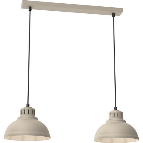 Suspension crème métal barre 65 cm Sven 2xE27 Luminex