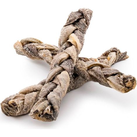 Anima selvaggia snack treccia di pelle merluzzo 50g per cani