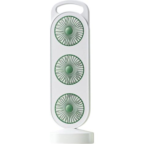 Ventilateur de bureau triple turbine, 3 turboventilateurs silencieux à grande vitesse, faible consommation d'énergie, pour bureau, chambre et espace de travail (1/5)