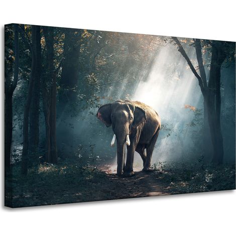 Lienzo impreso con diseño de elefante, 90x60 cm.