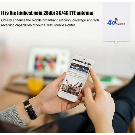 Antenne panneau 4G LTE 3G/4G avec connecteur SMA TS9 CRC9 et câble de 2 m pour routeur E8372 E3372 B315 (1/5)