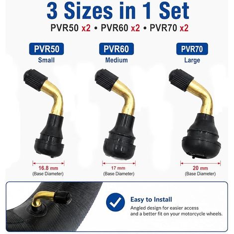 valves Tubeless Moto,Valve De Pneu Tubeless,Valves à Angle De 90 Degrés Valve De Pneu, Valve De Voiture Tubeless Valve En Caoutchouc De Pneu Pour Vélos (1/4)