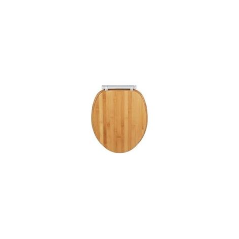 WENKO Sedile WC Bambusa, realizzato in bambù, colore marrone, bambù naturale, plastica (ABS) argento lucido