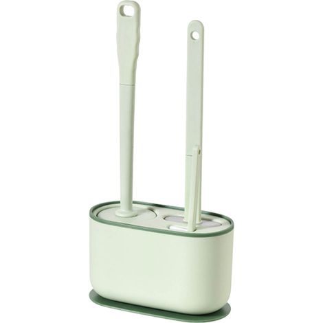 Lot long manche Brosse WC nettoyage profond multifonction suspendu ensemble salle de bain vert (1/5)