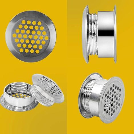 Grille Ventilation Ronde Acier Inoxydable 10 Pièces pour Armoire Placard D'évacuation Ventilation Cuisine Meubles Argentée (1/3)