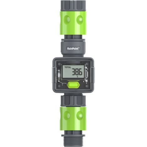 RAINPOINT IPX6 Débitmètre d'eau numérique, tuyaux d'arrosage extérieurs, débit d'eau, filetage BSP 3/4", connexion rapide (1/5)
