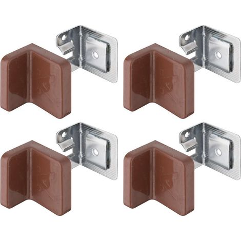 soportes de montaje de acero atornillables – Capacidad de carga de 90 kg por par – Cubierta de plástico marrón – Ajuste lateral y de altura de 8 mm (1/3)