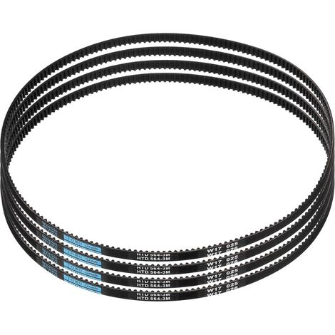 4pcs HTD-3M Rubber Timing Belt, 188 Teeth, 564mm Pitch Length x 6mm Width x 2.4mm Height, Closed Loop Pulley Belt (1/5)