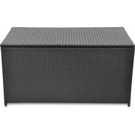 Boîte de rangement de jardin, Coffre de rangement Exterieur Noir 120x50x60 cm Résine tressée LKF36902 (1/5)