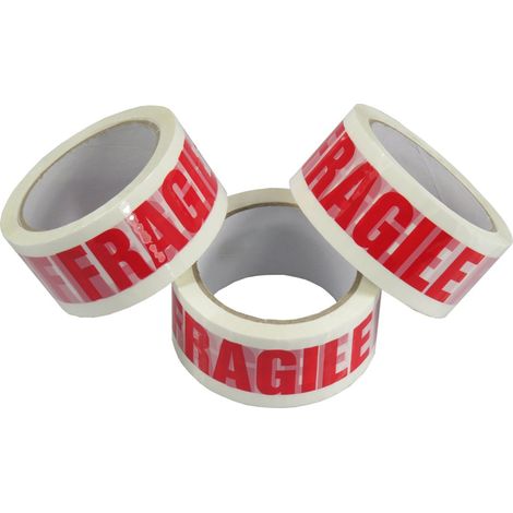 Triplast 48 mm x 66 m FRAGILE stampato a basso rumore imballaggio nastro (Confezione da 36)