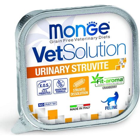 Solución veterinaria Monge para gatos, estruvita urinaria, 100 g