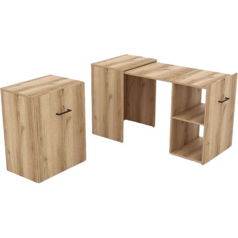 Scrivania pieghevole per piccoli spazi collezione FLIP colore rovere.