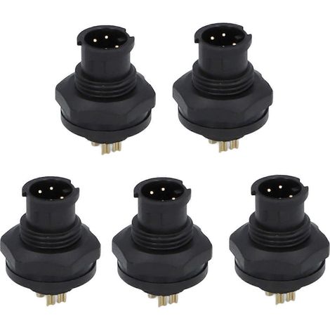 5 Stück Industrieller wasserdichter Steckverbinder IP67 4-polig E7 Schnallen-Rückmontage Elektrische Luftfahrtkabel