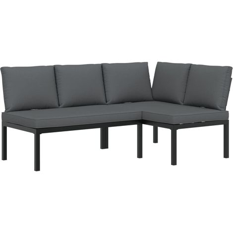 Maison Exclusive - 2-tlg. Garten-Sofagarnitur mit Kissen Schwarz