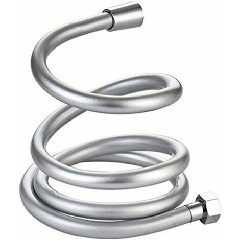 Shower Hose 2M Hose,Chrome Flexible Hose High Quality Hose,Universal Expandable Shower Hose Stainless Steel Anti-Explosion Hose,Anti-Twist and Anti-Corrosion Hose (Silver) (1/5)