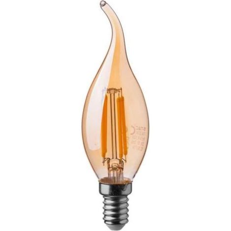 Bombilla LED tipo vela V-TAC E14 de 4 W, color blanco cálido y ámbar (1/5)