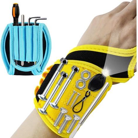 Set di 2 cinturini magnetici da polso per fissare viti, trapani per chiodi, regalini di Natale per uomo, utensili magnetici da polso, porta cintura, gadget fantastici per uomo (1/5)