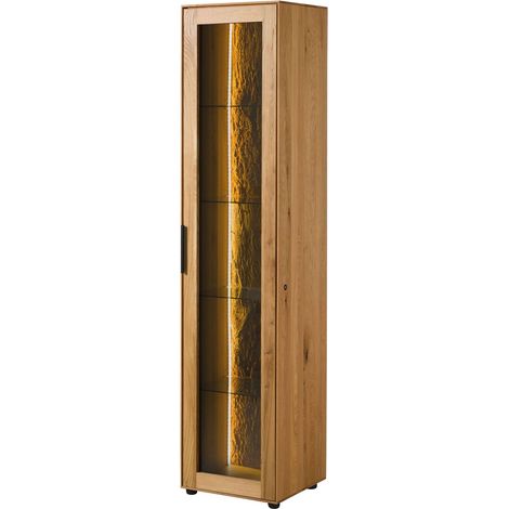 Vitrine Wildeiche 46x43x203 natur geölt LINDAU 20