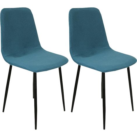 Juego de 4 fundas elásticas para sillas de estilo escandinavo, modernas fundas de jacquard azules para comedor, sala de estar, cocina, dormitorio, decoración del hogar. (1/5)