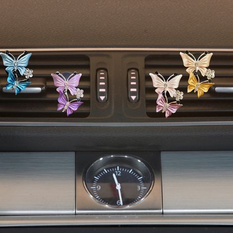 2 Schmetterlings-Flaschenöffner-Clips, Auto-Lufterfrischer-Diffusor, Auto-Stein-Strass-Bling-Zubehör für Fahrzeuge (1/5)