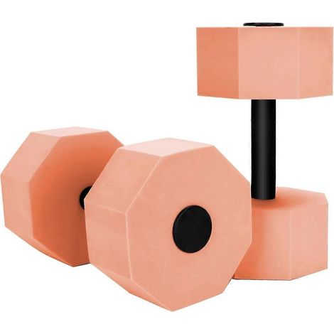 Ensemble d'haltères aquatiques pour piscine, brassards de natation en mousse pour exercices aquatiques, équipement de fitness aquatique (rose) (1/5)
