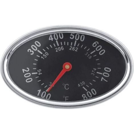 Grillthermometer mit Drehknopf, Temperaturanzeige für Grills und Holzkohlegrills aus Edelstahl, Hitzeanzeige für Fleischzubereitung, Anzeige in Celsius und Fahrenheit (1/5)