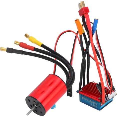 Kit moteur brushless ESC 4800KV, contrôleur brushless 25A pour voiture RC 1/16 et 1/18 (1/5)
