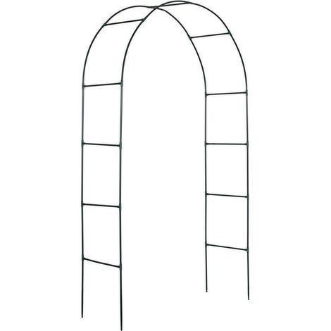 Dekorativer Metall Rosenbogen Rosenspalier grün 140x47x240cm Rankbogen Rankhilfe (1/4)