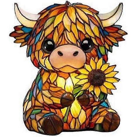 Cette veilleuse en résine teintée en forme de vache, une lampe de bureau en résine alimentée par USB, convient aux chambres, aux salons et aux bureaux à domicile, créant une atmosphère chaleureuse et (1/5)