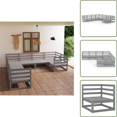 8-tlg. Garten-Lounge-Set Massivholz Kiefer - Garten Lounge Set - Kiefernholzmöbel - Outdoor Möbel - Gartenmöbel - Loungesessel