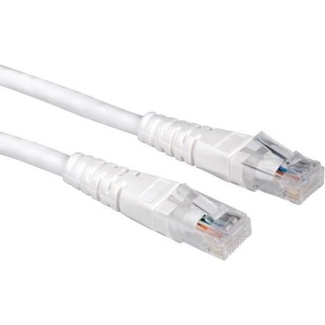 Câble réseau UTP CAT6 Blanc 1.5m - - Connecteurs RJ45 de qualité