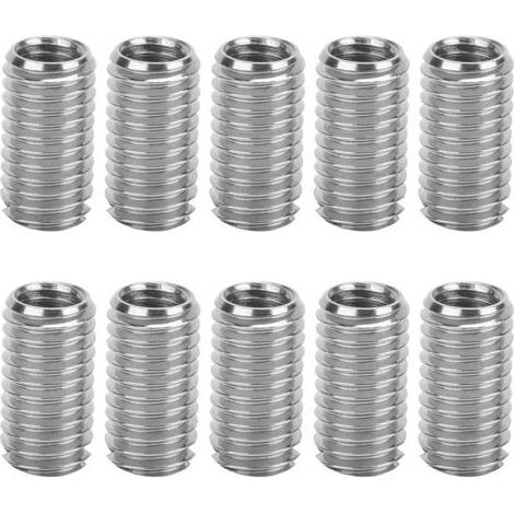 ,10pcs Intérieur M6 1.0 Extérieur M8 1.25 Lueur 15mm Inserts Filetés à Fente (1/5)