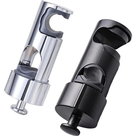 Lot de 2 pinces de fixation réglables pour pommeau de douche, compatibles avec les barres de 16 à 27 mm, avec support pivotant à 120 degrés et joint en résine antidérapant pour montage sur système de (1/4)