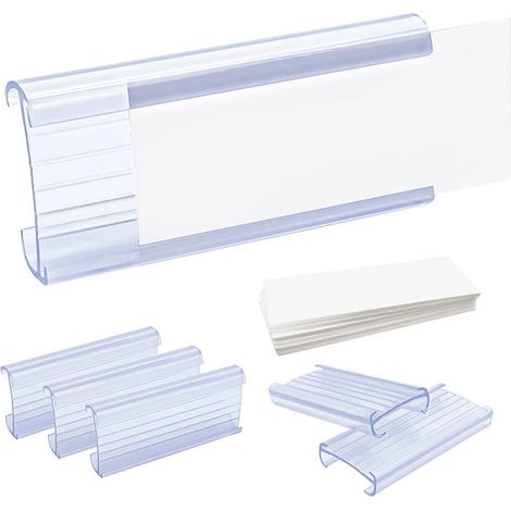 Paquete de 30 portatarjetas, clips de plástico, estantes metálicos, fácil de colocar, almacenamiento (1/5)