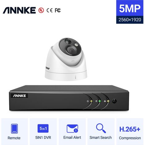 ANNKE 8CH Security Camera System Kit,5 in 1 H.265+ DVR Recorder 2MP Camera Outdoor Waterproof Video Surveillance CCTV Kit (1/5)