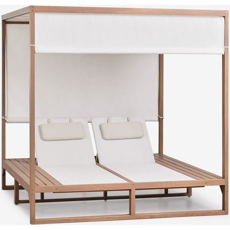 Cama balinesa reclinable en madera de eucalipto Dune SKLUM       