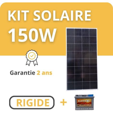 Kit Solaire Rigide + Batterie - Camping Car / Bateau / Tiny House 150W (1/5)