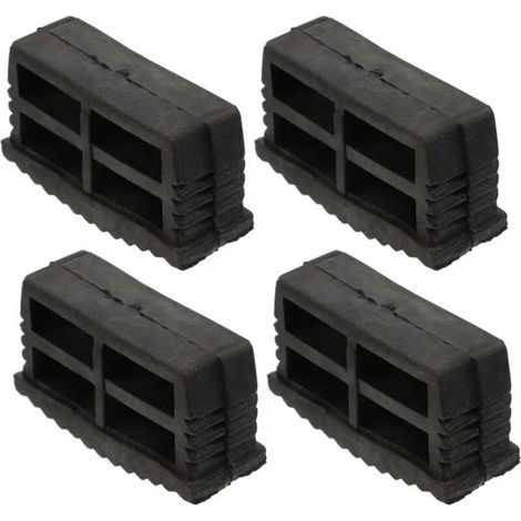 Lot de 4 patins stabilisateurs d'échelle, 60 x 22 mm, en caoutchouc antidérapant, pour pieds d'échelle pliants (1/4)