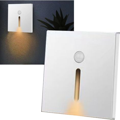 Lámpara de noche LED ABS con sensor de movimiento para pasillo y dormitorio - blanca (1/5)