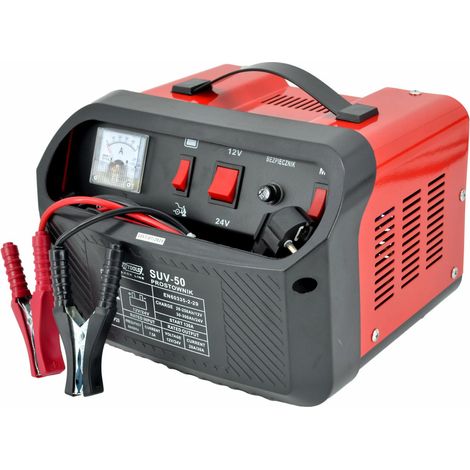 CARGADOR DE BATER脥A AWTOOLS SUV-50 CON ARRANQUE 12V/24V /L脥NEA NEGRA