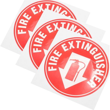 Autocollants 3 Pièces en Pet 4,5 Pouces Extincteur Ronds Faciles à Appliquer, Résistants à L'eau Rayures, pour Bureaux et (1/5)