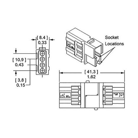 Connecteur de batterie à courant fort pour 15 - 45 A 1327G16FP jaune APP Contenu: 1 pc(s) (1/2)