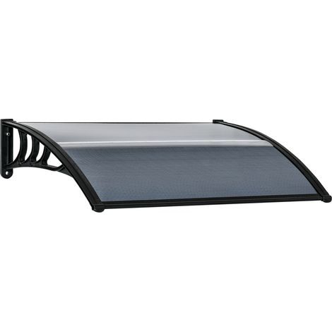 AMXCNOY Auvent pour porte d'entrée 100 x 75 cm auvent à toit bombé auvent en aluminium et polycarbonate auvent à pente avec protection UV auvent de porte d'entrée pour balcon, protection solaire, prot (1/5)