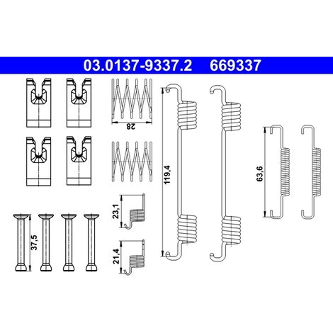 Kit d'accessoires, mâchoires de frein de stationnement ATE 03.0137-9337.2